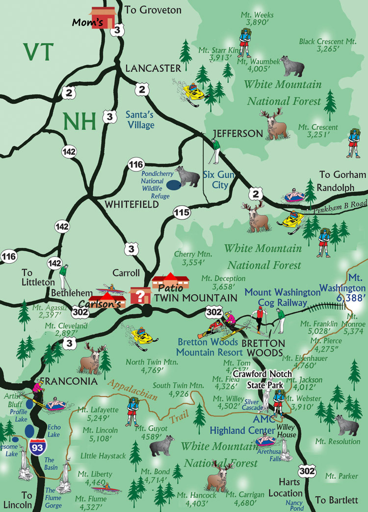 Crawford Notch and North Advertiser Map